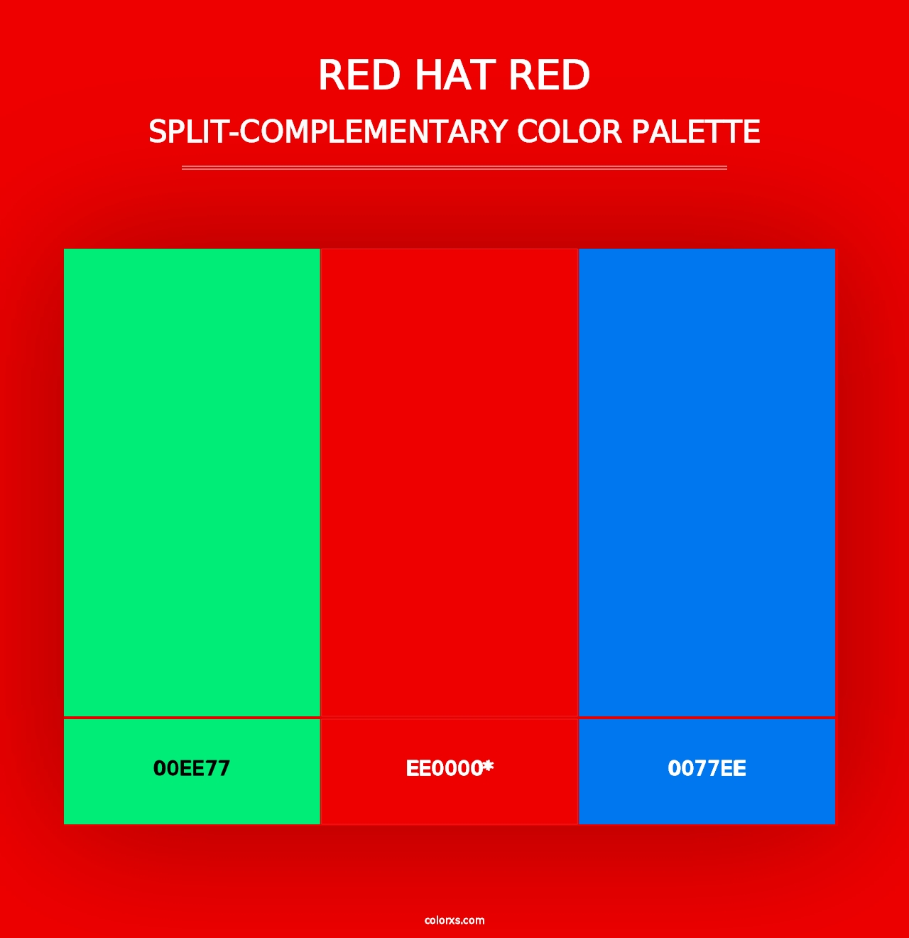 Red Hat Red - Split-Complementary Color Palette