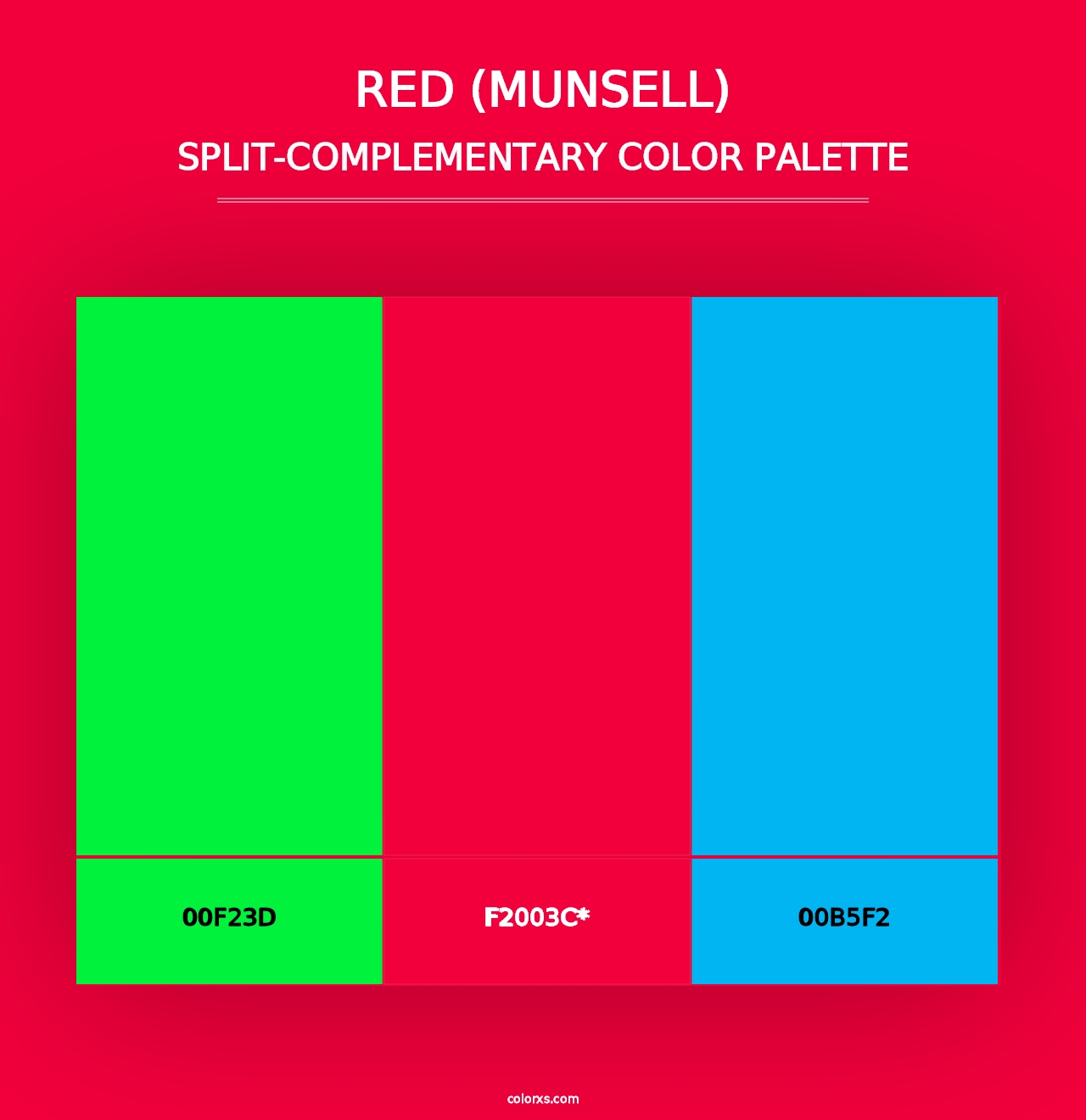 Red (Munsell) - Split-Complementary Color Palette