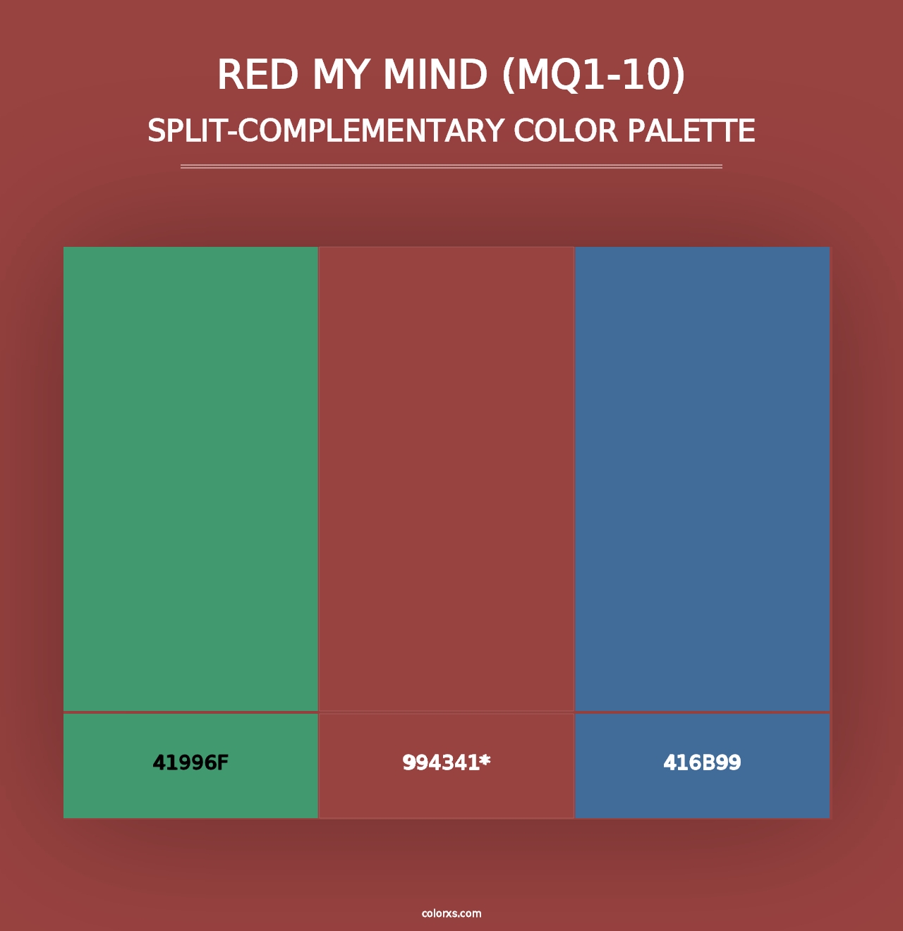 Red My Mind (MQ1-10) - Split-Complementary Color Palette