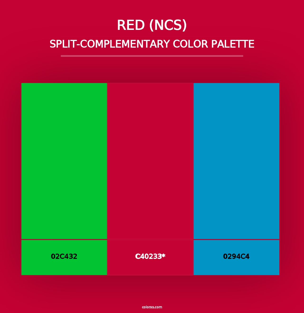 Red (NCS) - Split-Complementary Color Palette