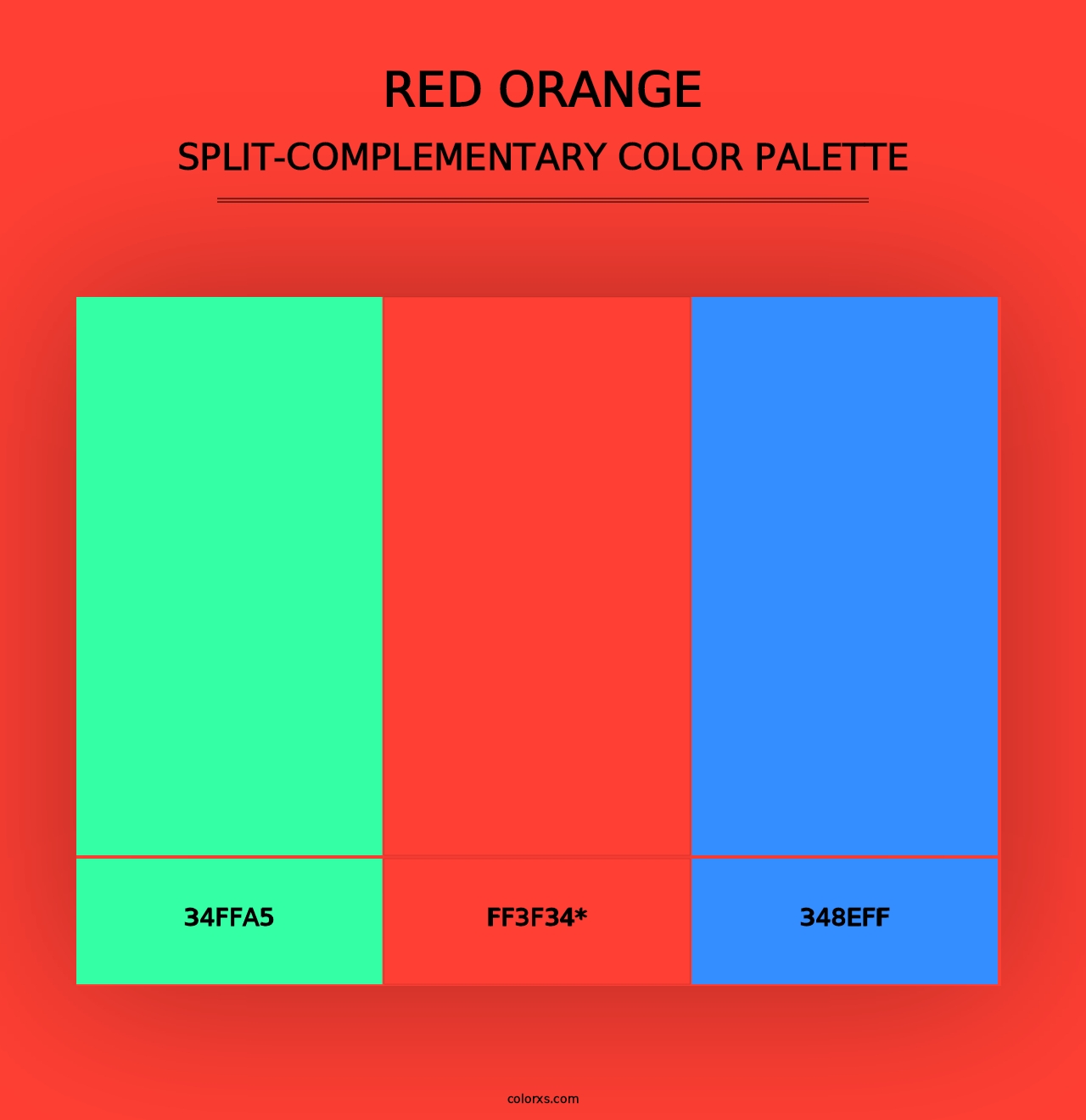 Red Orange - Split-Complementary Color Palette