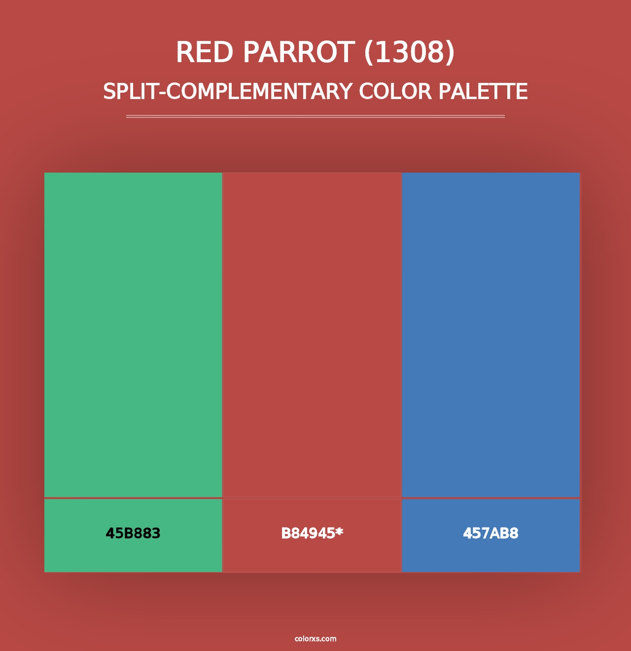 Red Parrot (1308) - Split-Complementary Color Palette