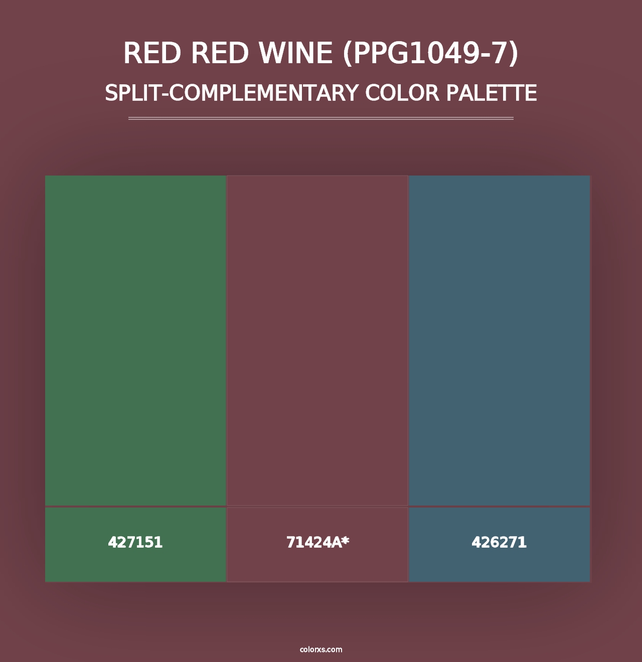 Red Red Wine (PPG1049-7) - Split-Complementary Color Palette