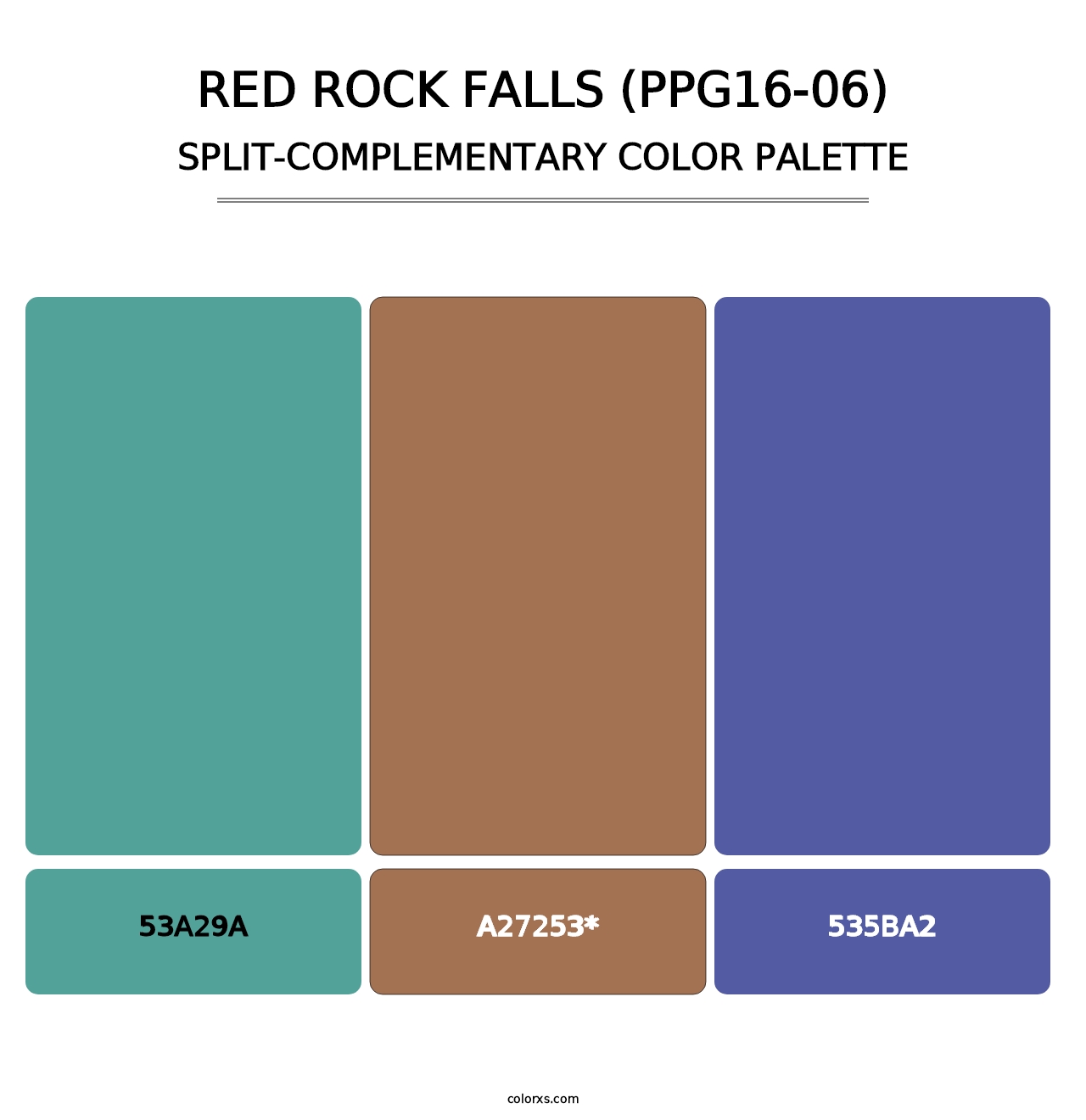 Red Rock Falls (PPG16-06) - Split-Complementary Color Palette