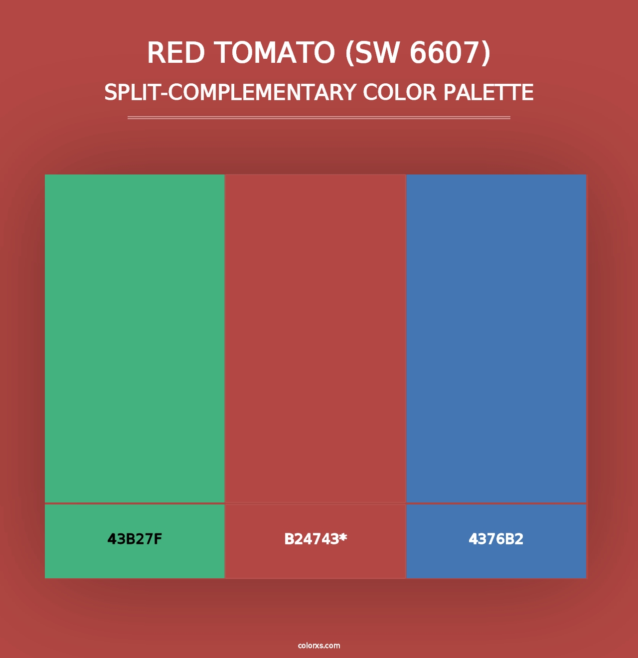 Red Tomato (SW 6607) - Split-Complementary Color Palette