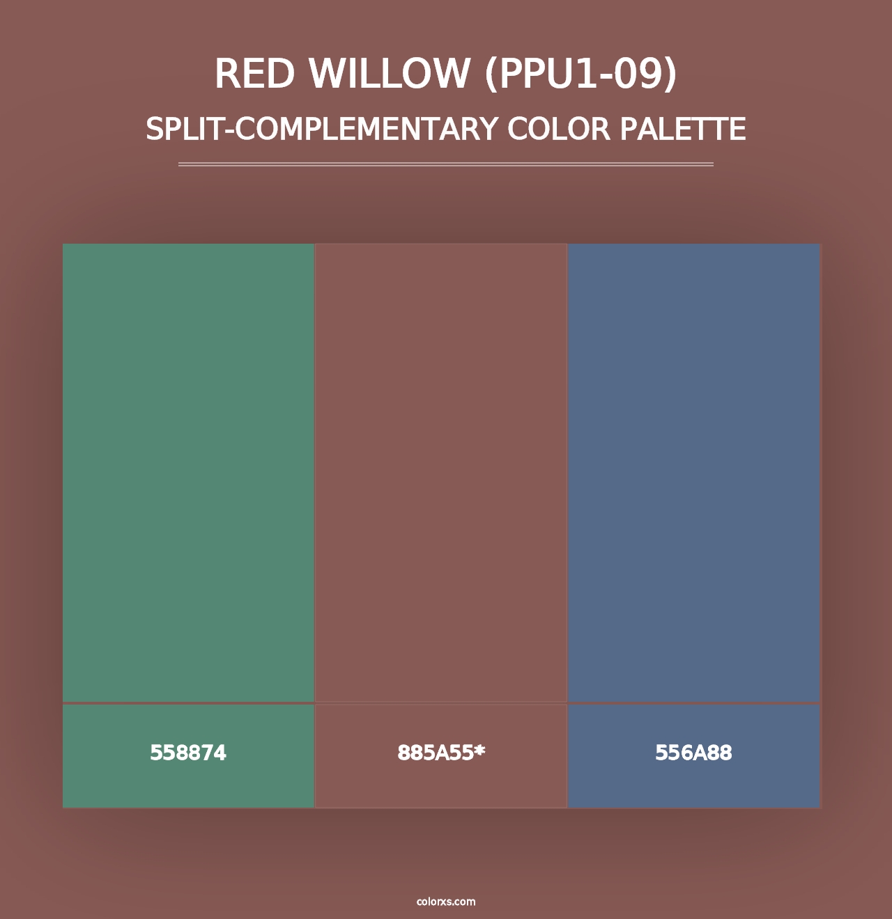 Red Willow (PPU1-09) - Split-Complementary Color Palette