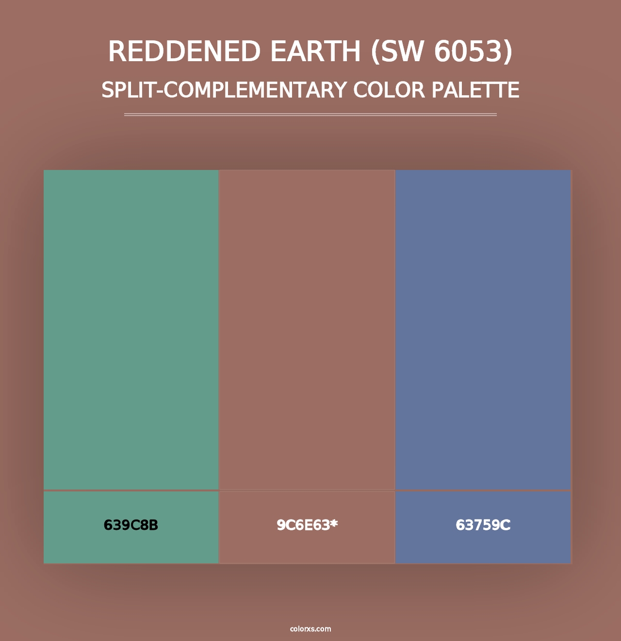 Reddened Earth (SW 6053) - Split-Complementary Color Palette