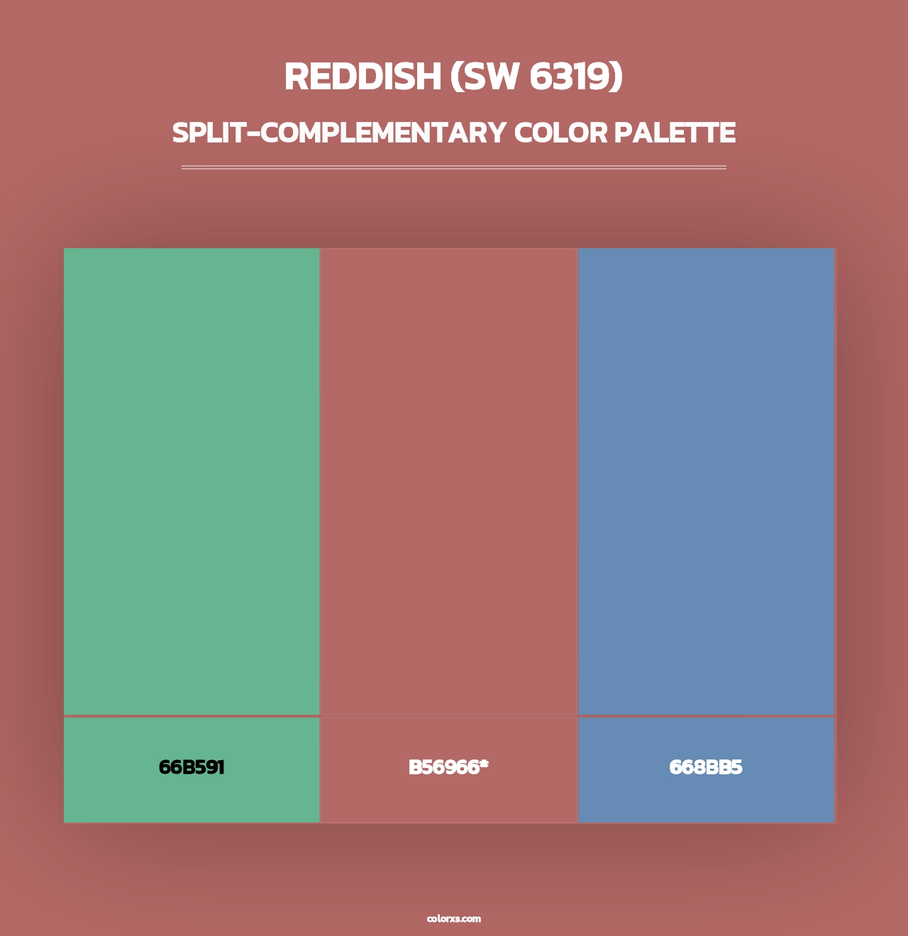 Reddish (SW 6319) - Split-Complementary Color Palette