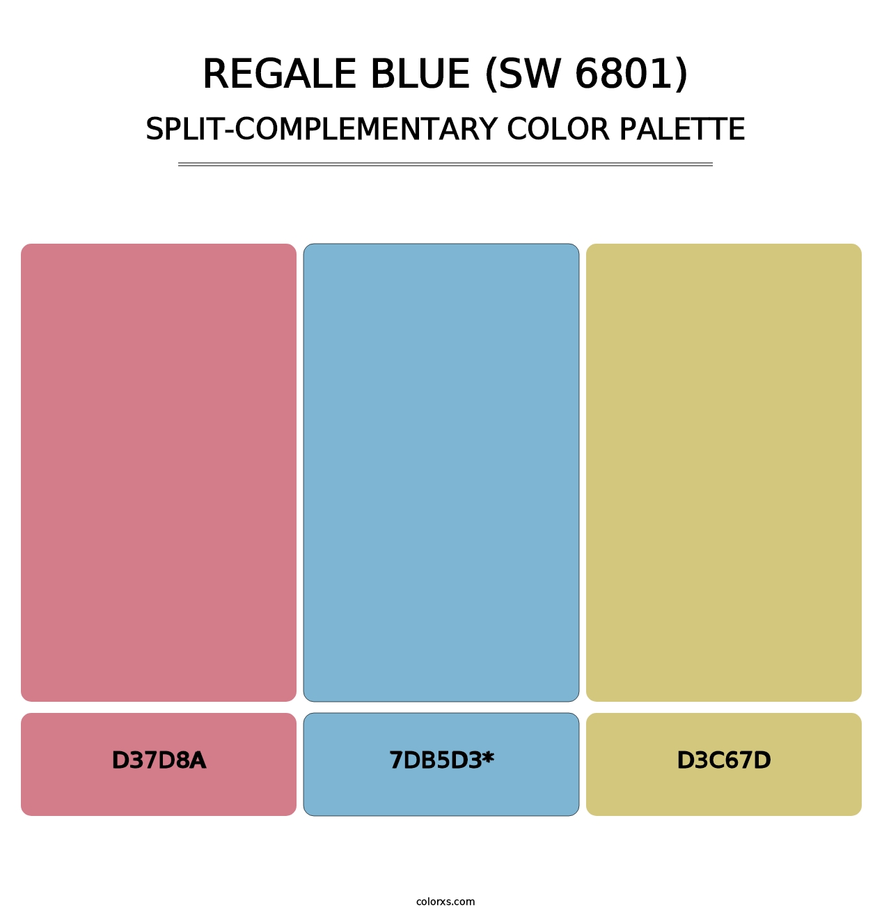 Regale Blue (SW 6801) - Split-Complementary Color Palette