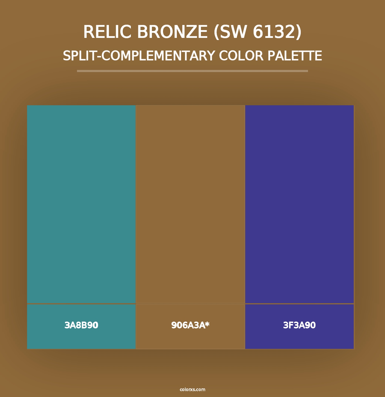 Relic Bronze (SW 6132) - Split-Complementary Color Palette