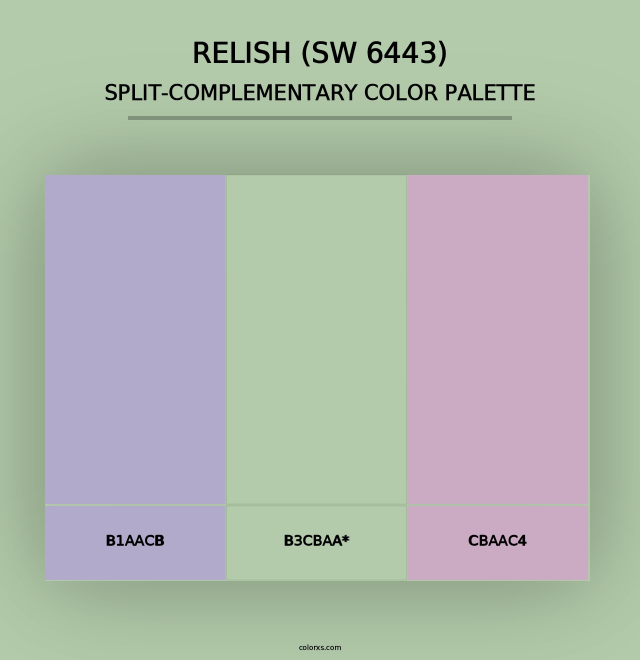 Relish (SW 6443) - Split-Complementary Color Palette