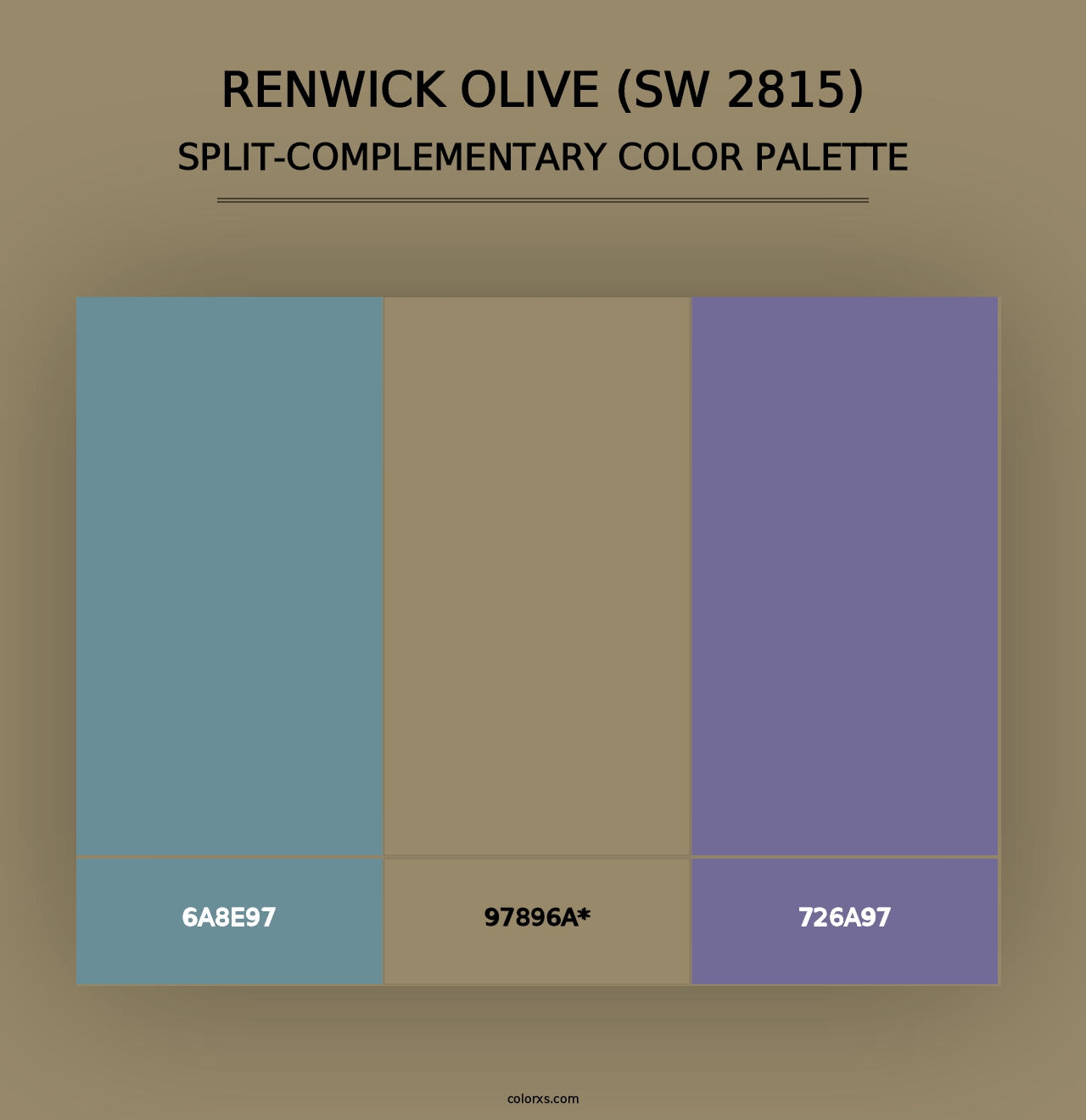 Renwick Olive (SW 2815) - Split-Complementary Color Palette