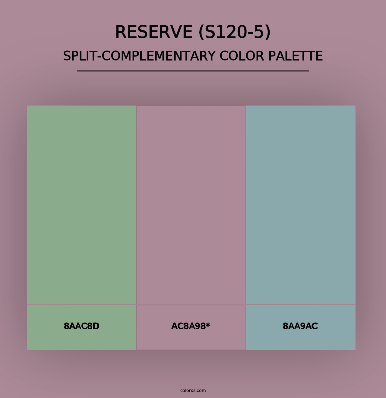 Reserve (S120-5) - Split-Complementary Color Palette