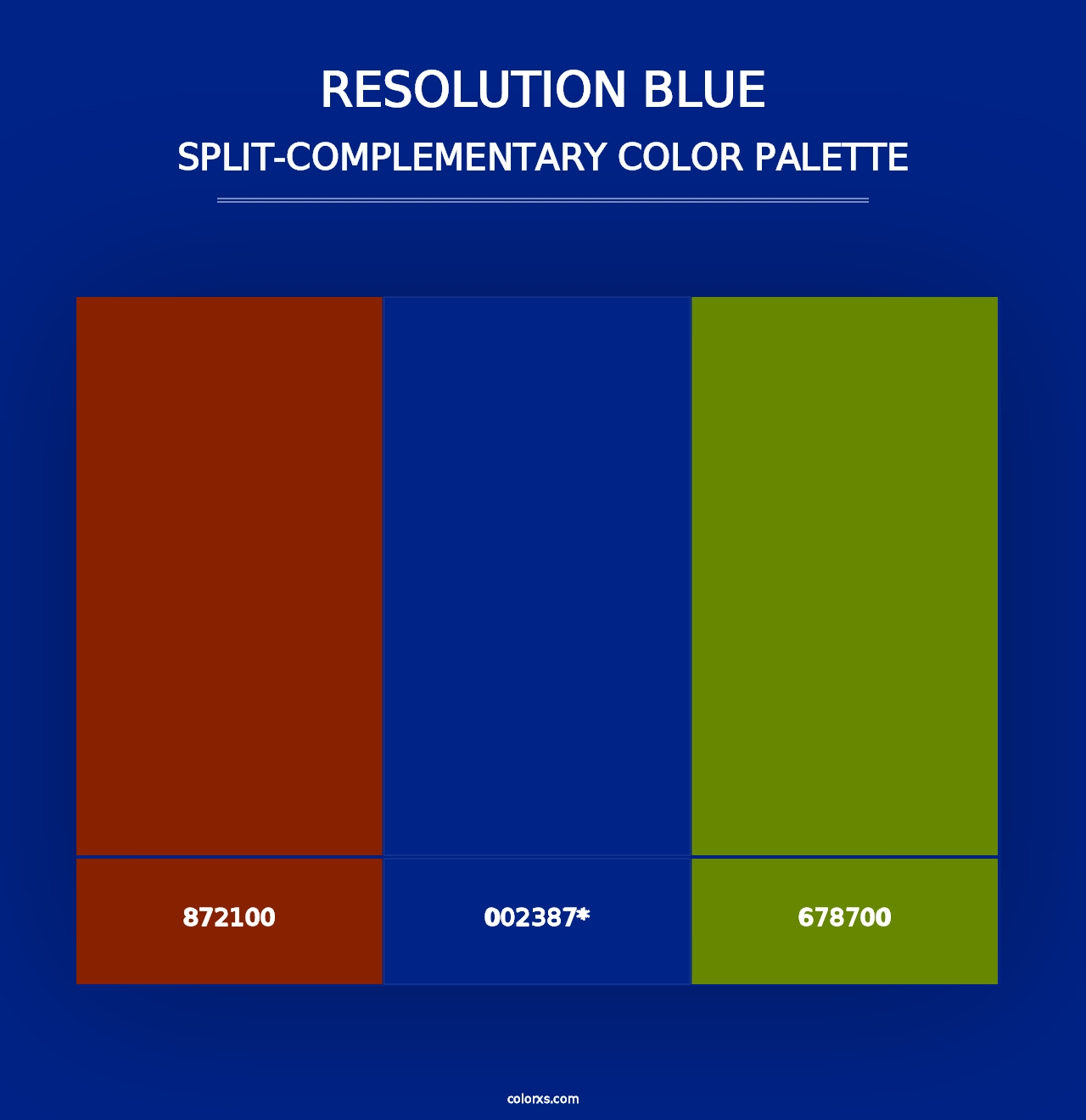 Resolution Blue - Split-Complementary Color Palette