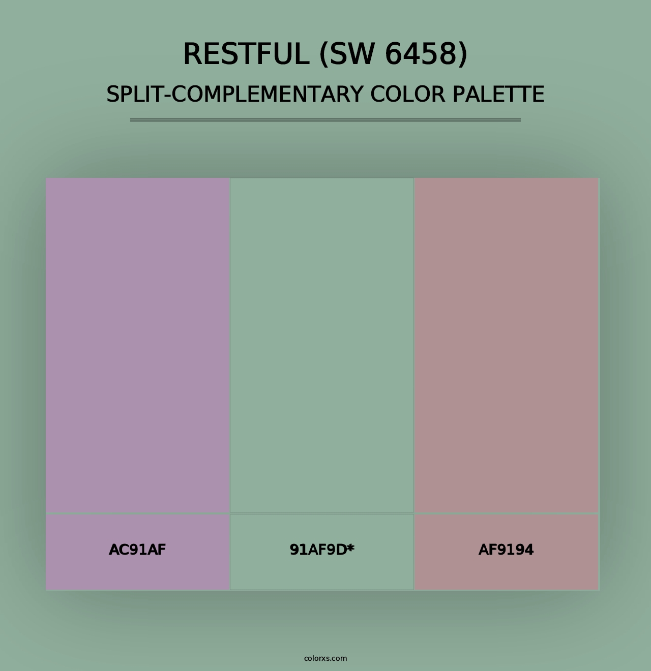 Restful (SW 6458) - Split-Complementary Color Palette