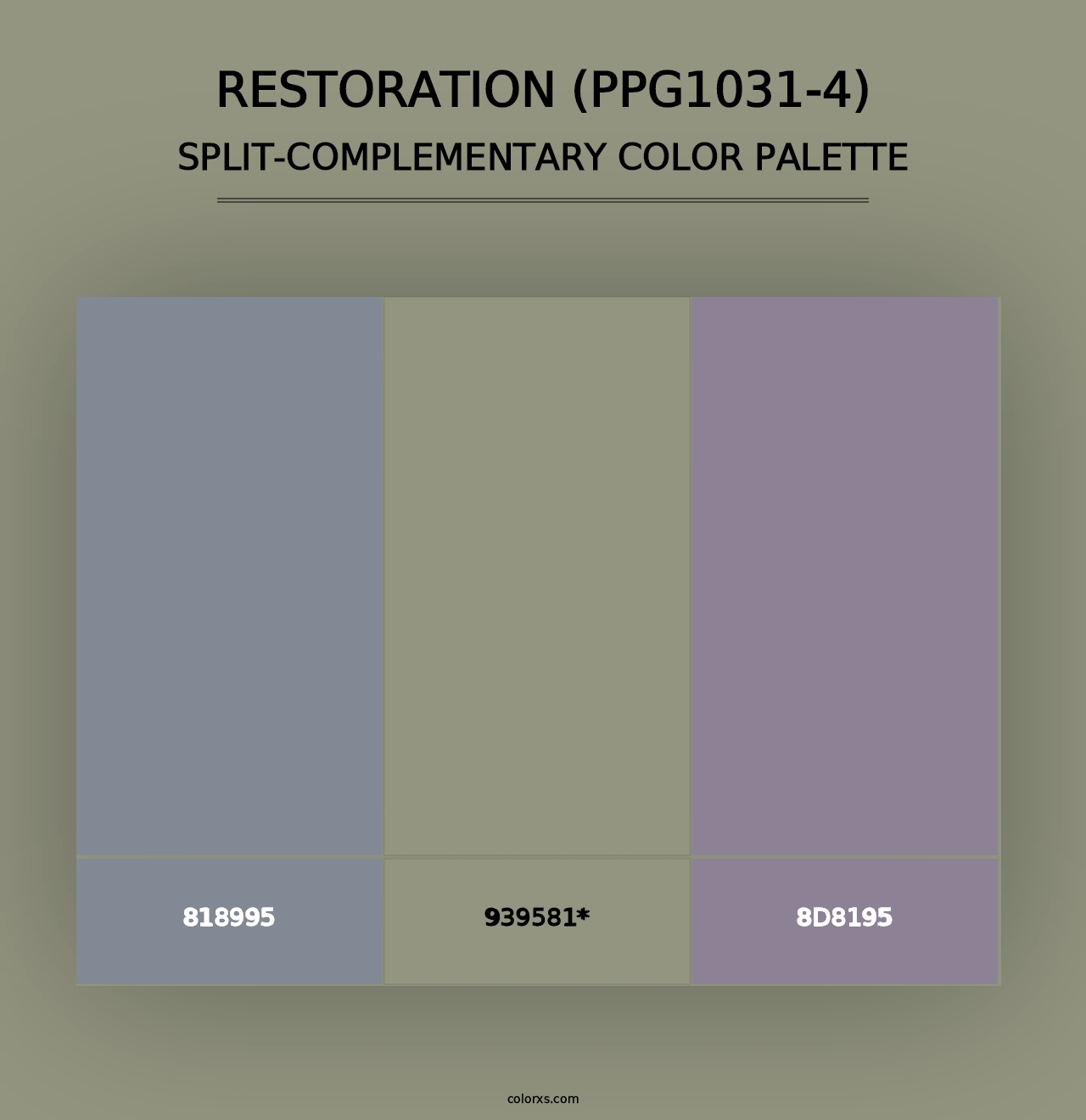 Restoration (PPG1031-4) - Split-Complementary Color Palette