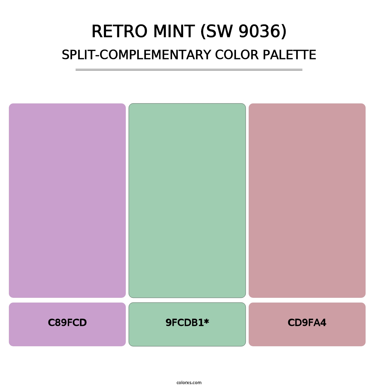 Retro Mint (SW 9036) - Split-Complementary Color Palette