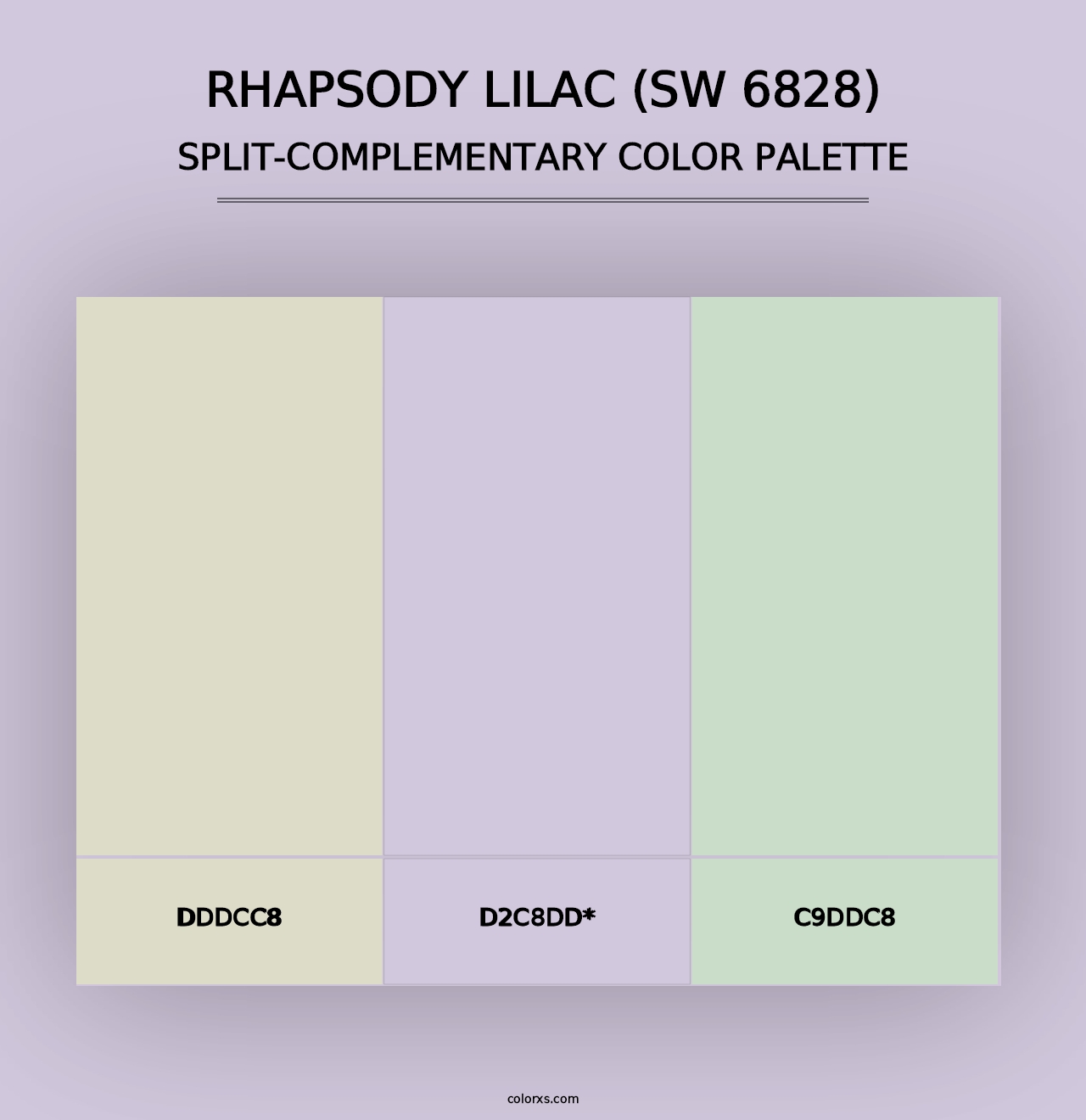 Rhapsody Lilac (SW 6828) - Split-Complementary Color Palette