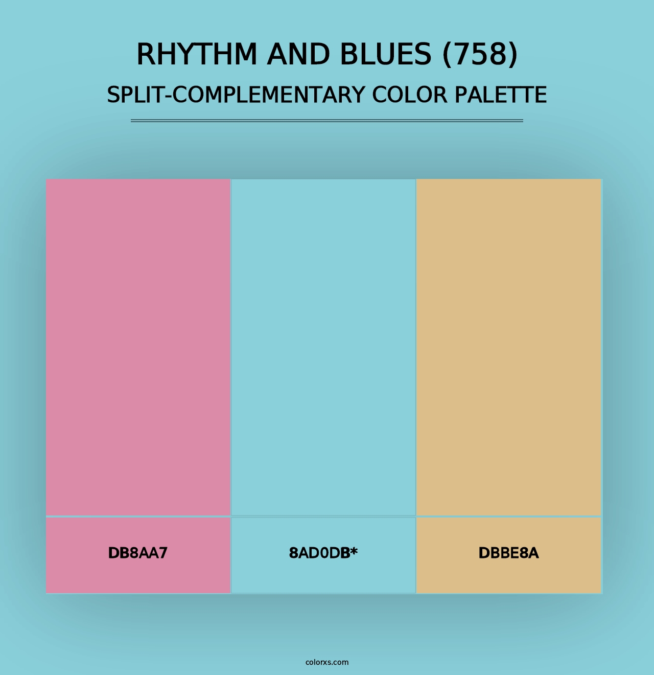 Rhythm and Blues (758) - Split-Complementary Color Palette