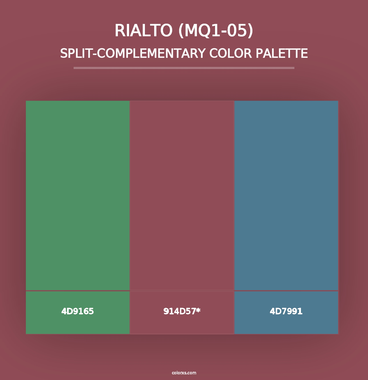 Rialto (MQ1-05) - Split-Complementary Color Palette