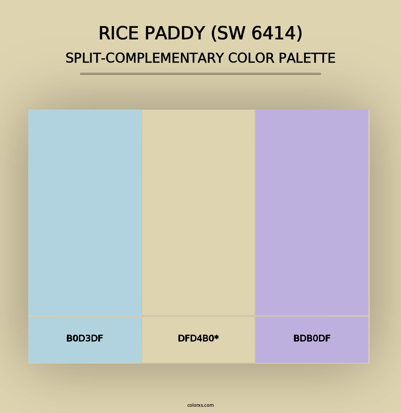 Rice Paddy (SW 6414) - Split-Complementary Color Palette