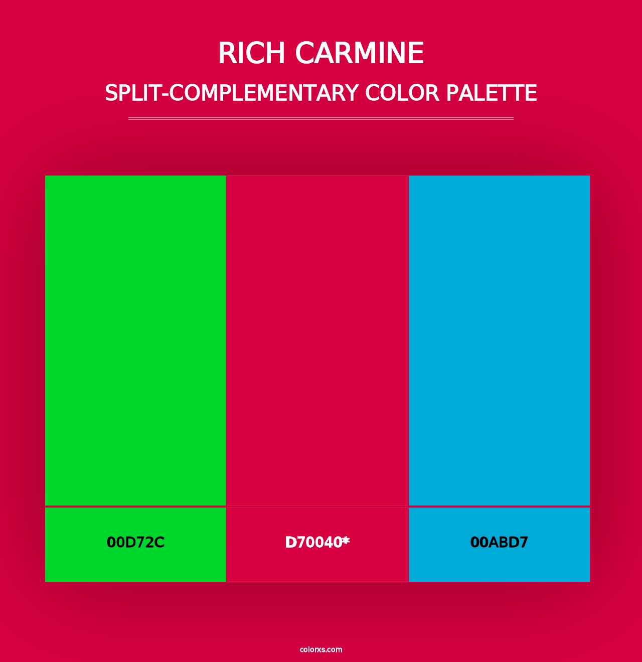 Rich Carmine - Split-Complementary Color Palette