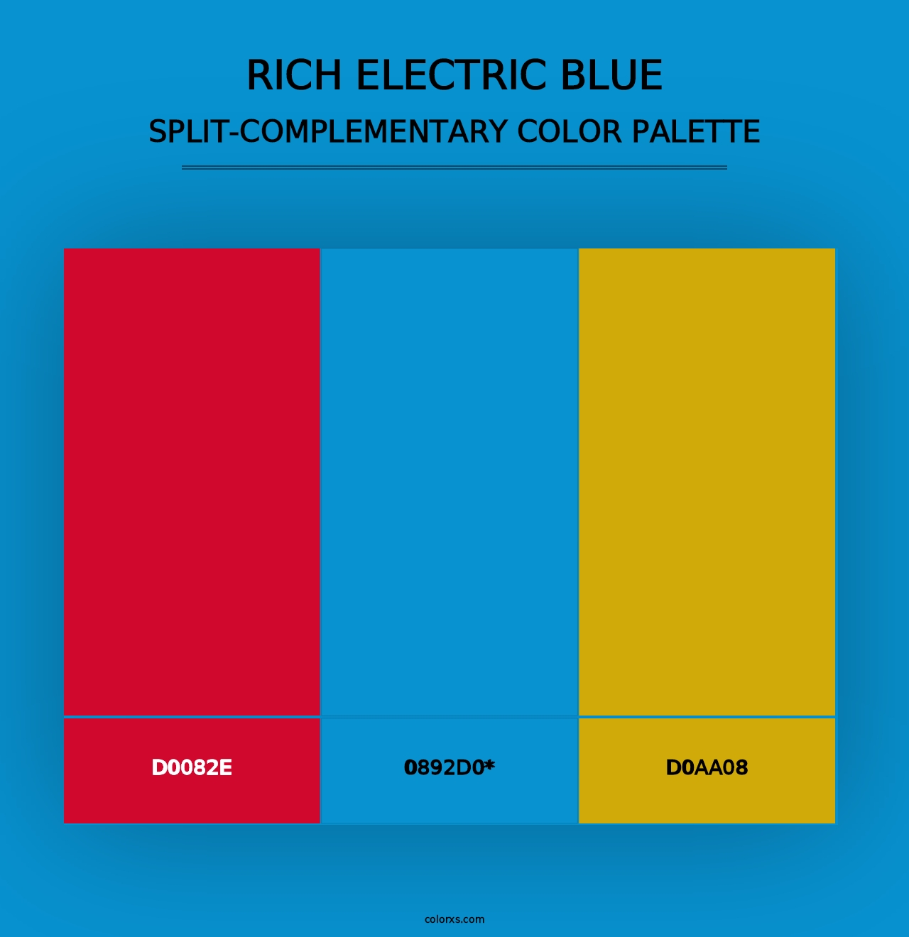 Rich Electric Blue - Split-Complementary Color Palette