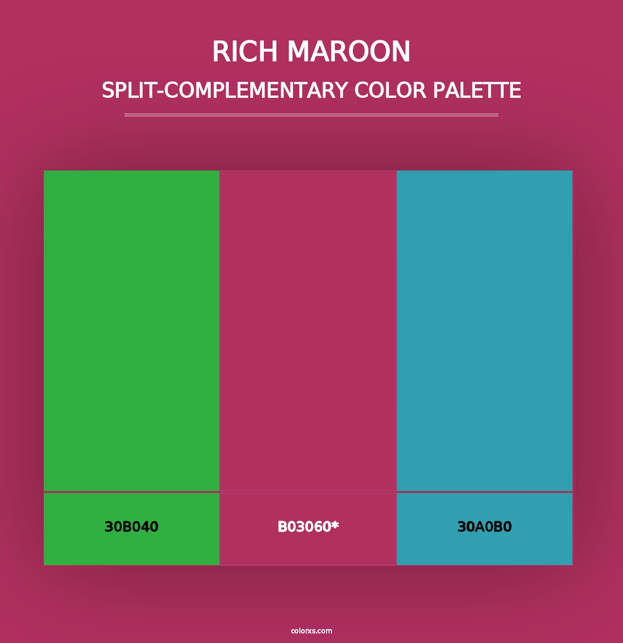 Rich Maroon - Split-Complementary Color Palette