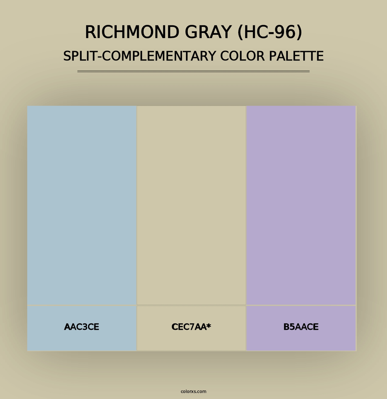 Richmond Gray (HC-96) - Split-Complementary Color Palette