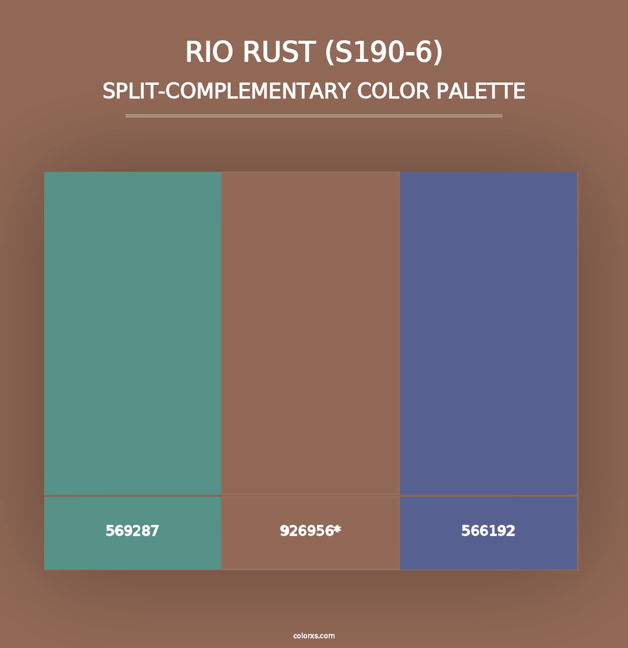 Rio Rust (S190-6) - Split-Complementary Color Palette