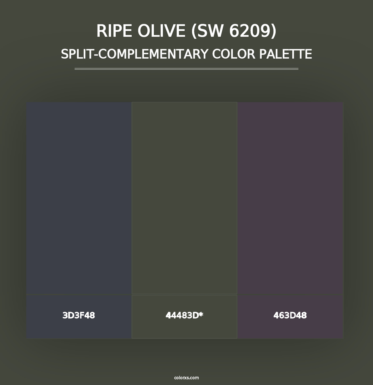 Ripe Olive (SW 6209) - Split-Complementary Color Palette