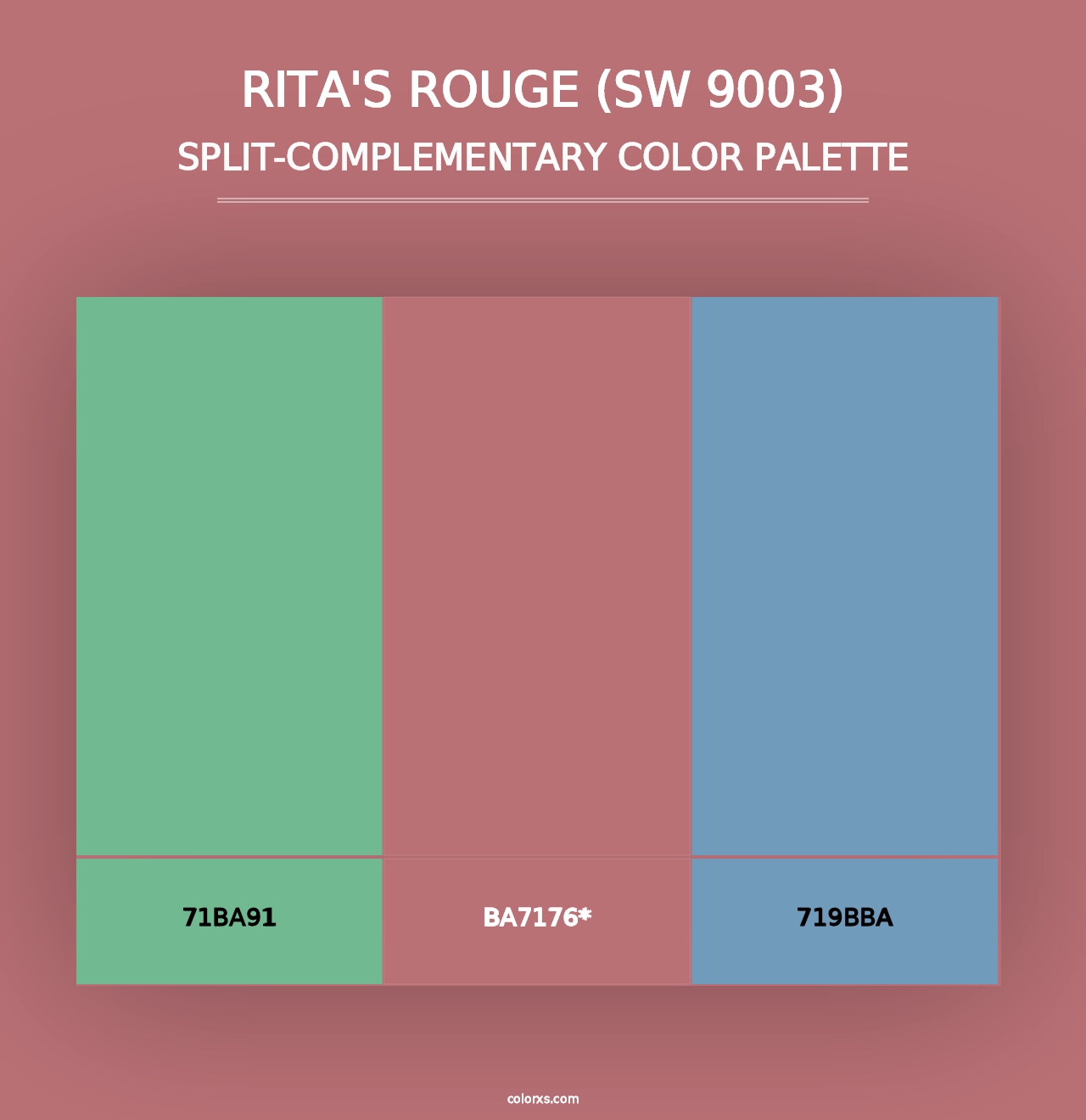 Rita's Rouge (SW 9003) - Split-Complementary Color Palette