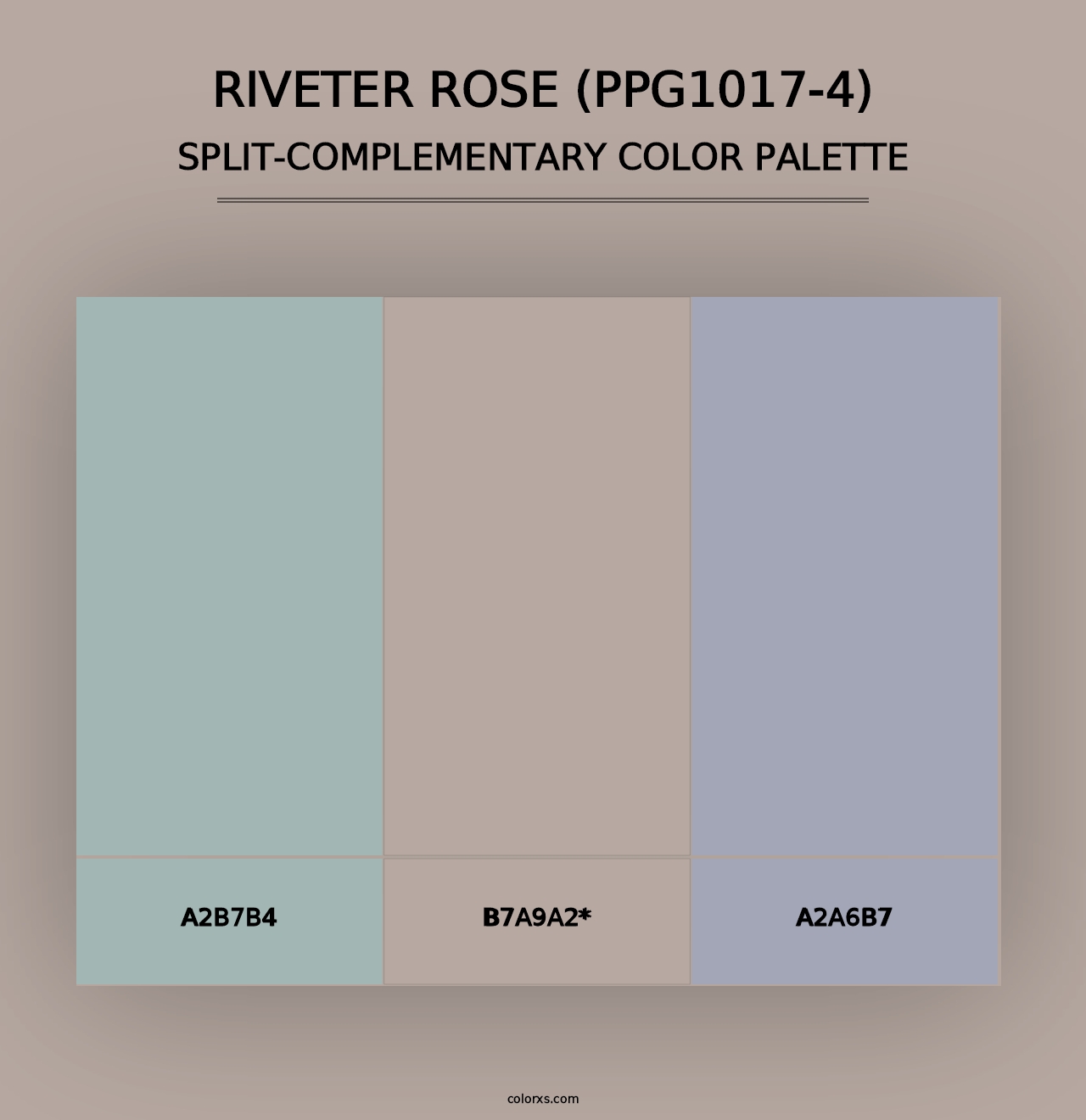 Riveter Rose (PPG1017-4) - Split-Complementary Color Palette