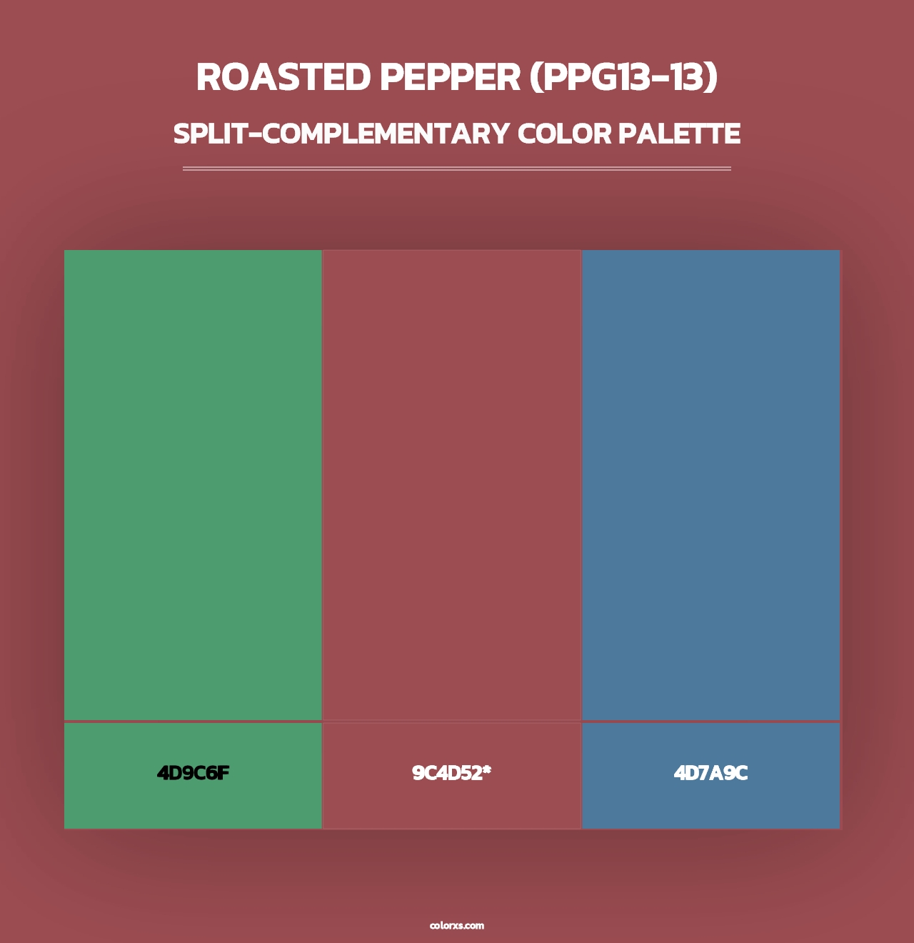 Roasted Pepper (PPG13-13) - Split-Complementary Color Palette