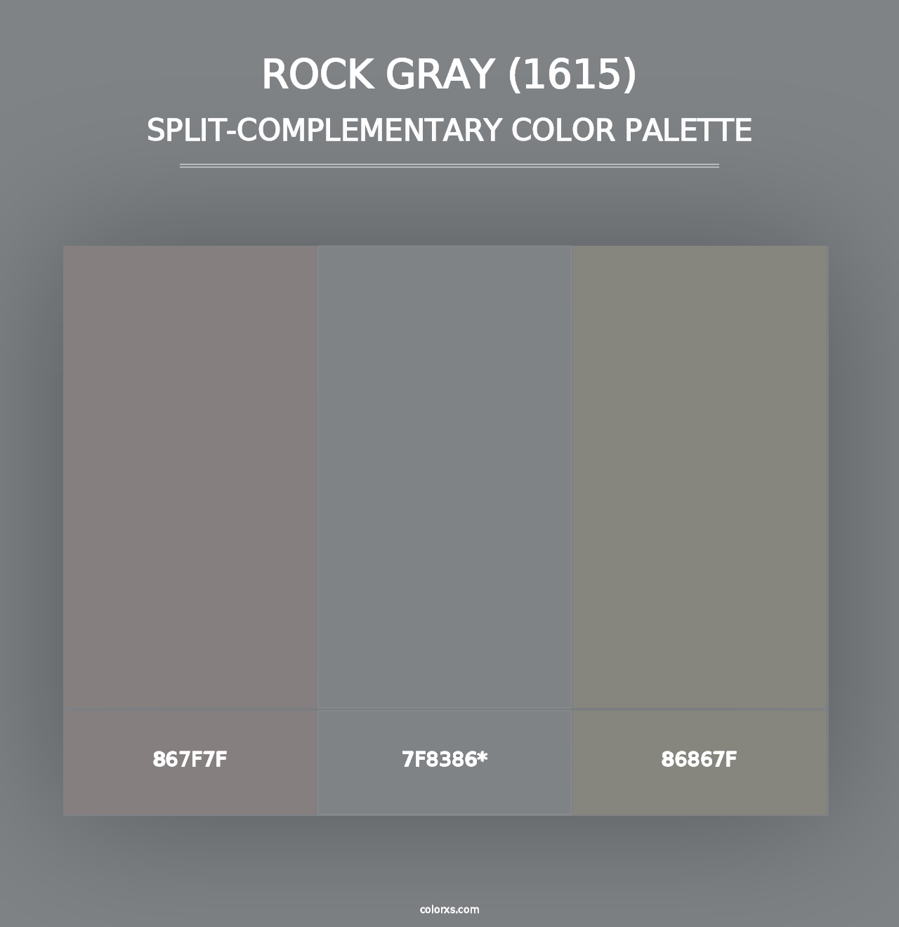 Rock Gray (1615) - Split-Complementary Color Palette