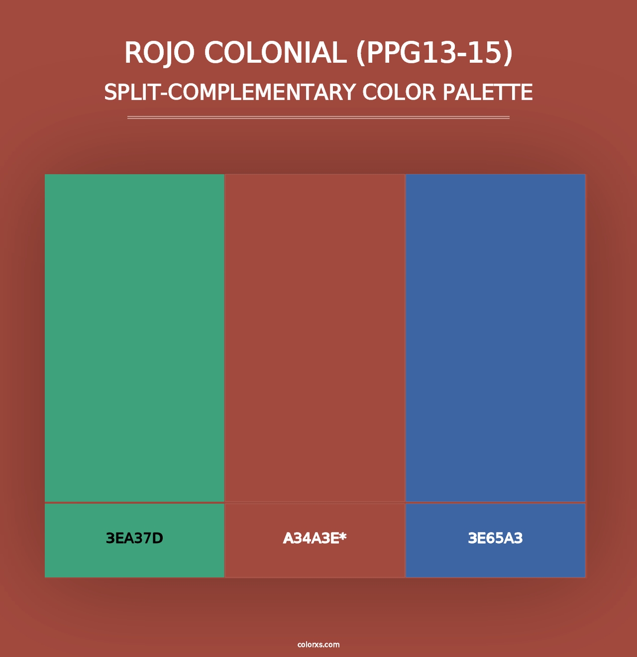 Rojo Colonial (PPG13-15) - Split-Complementary Color Palette