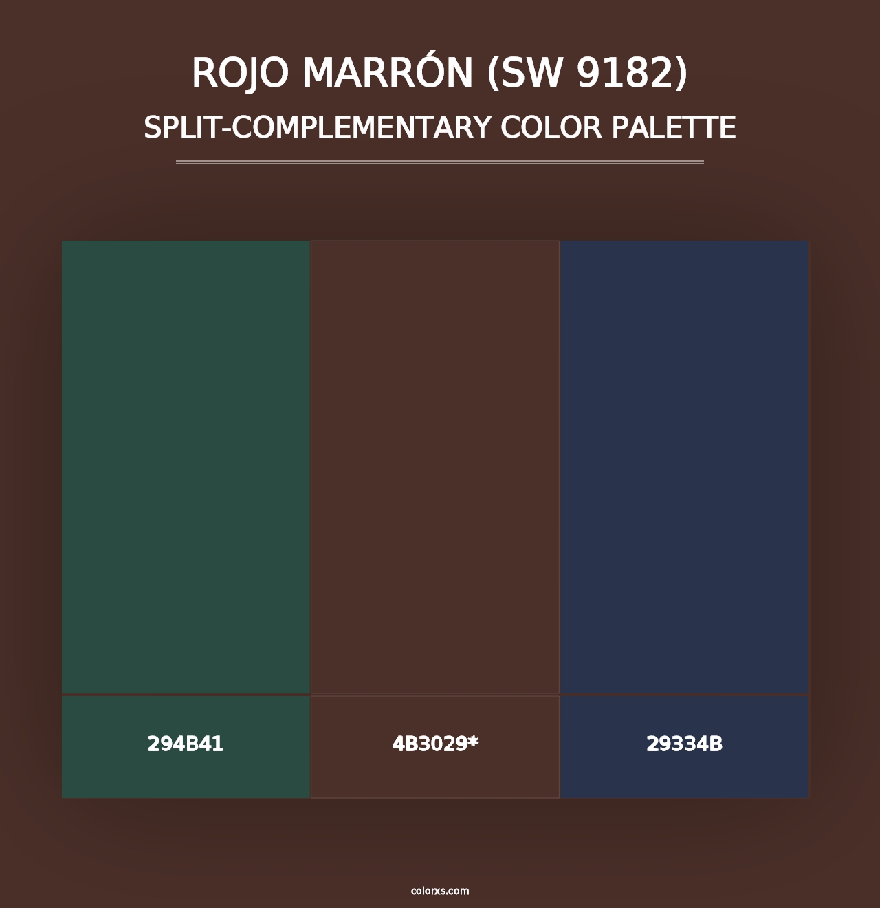 Rojo Marrón (SW 9182) - Split-Complementary Color Palette