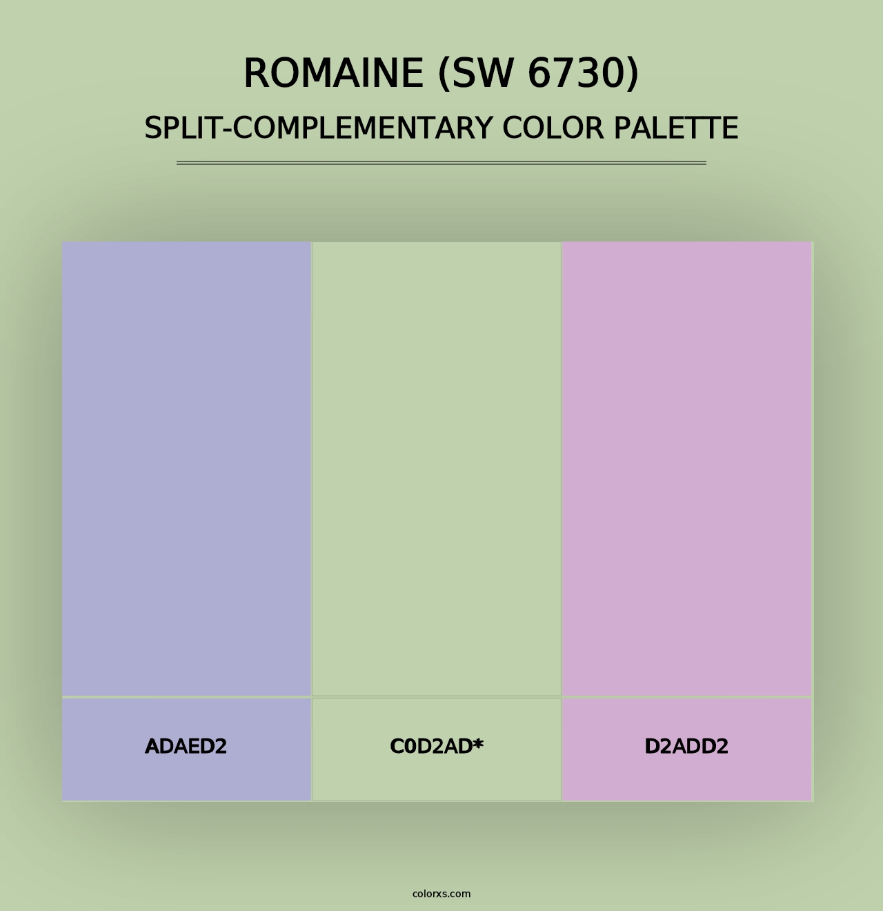 Romaine (SW 6730) - Split-Complementary Color Palette