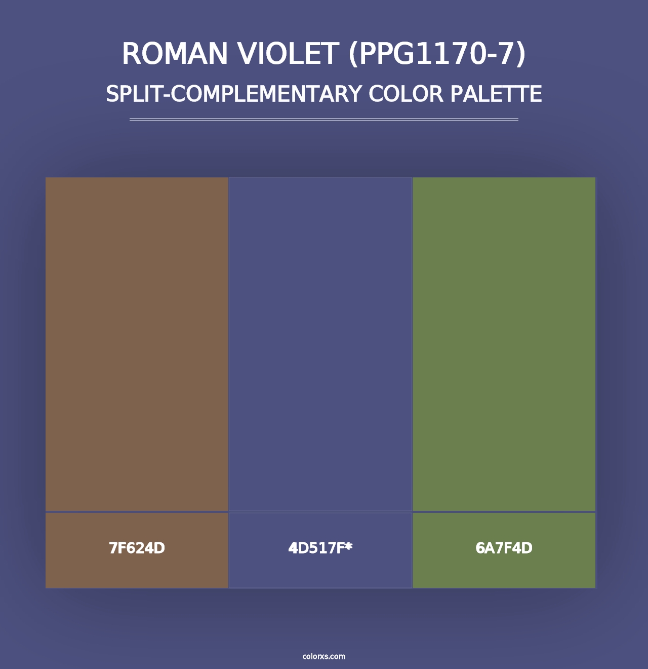 Roman Violet (PPG1170-7) - Split-Complementary Color Palette