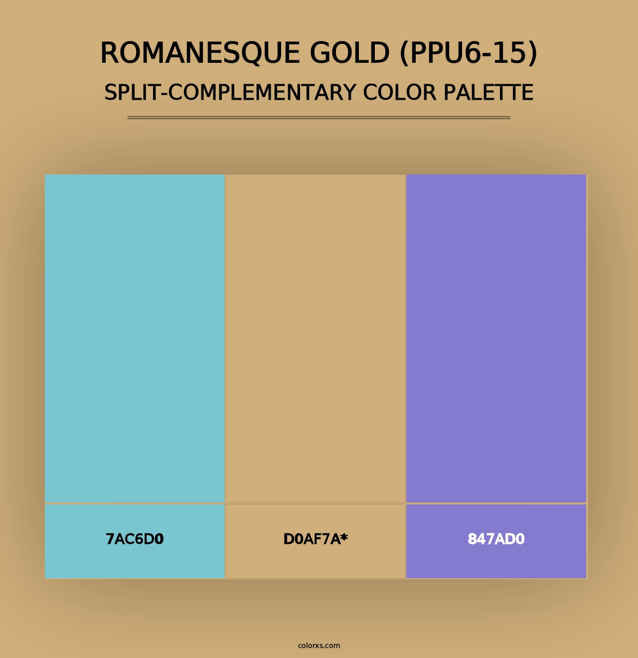 Romanesque Gold (PPU6-15) - Split-Complementary Color Palette