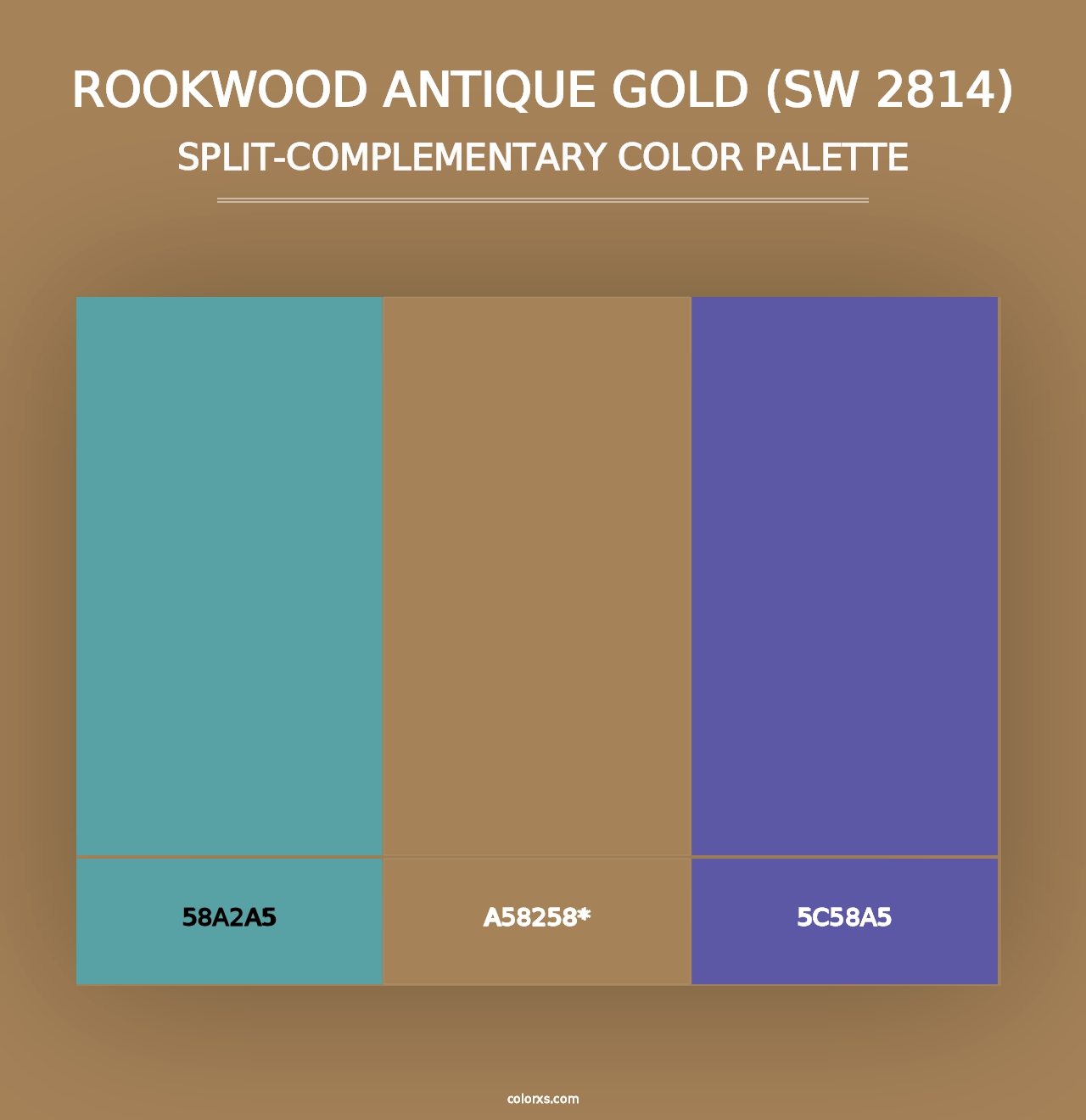 Rookwood Antique Gold (SW 2814) - Split-Complementary Color Palette