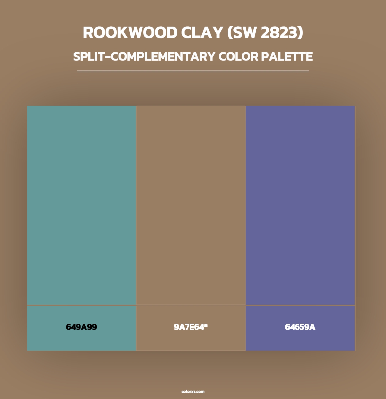 Rookwood Clay (SW 2823) - Split-Complementary Color Palette