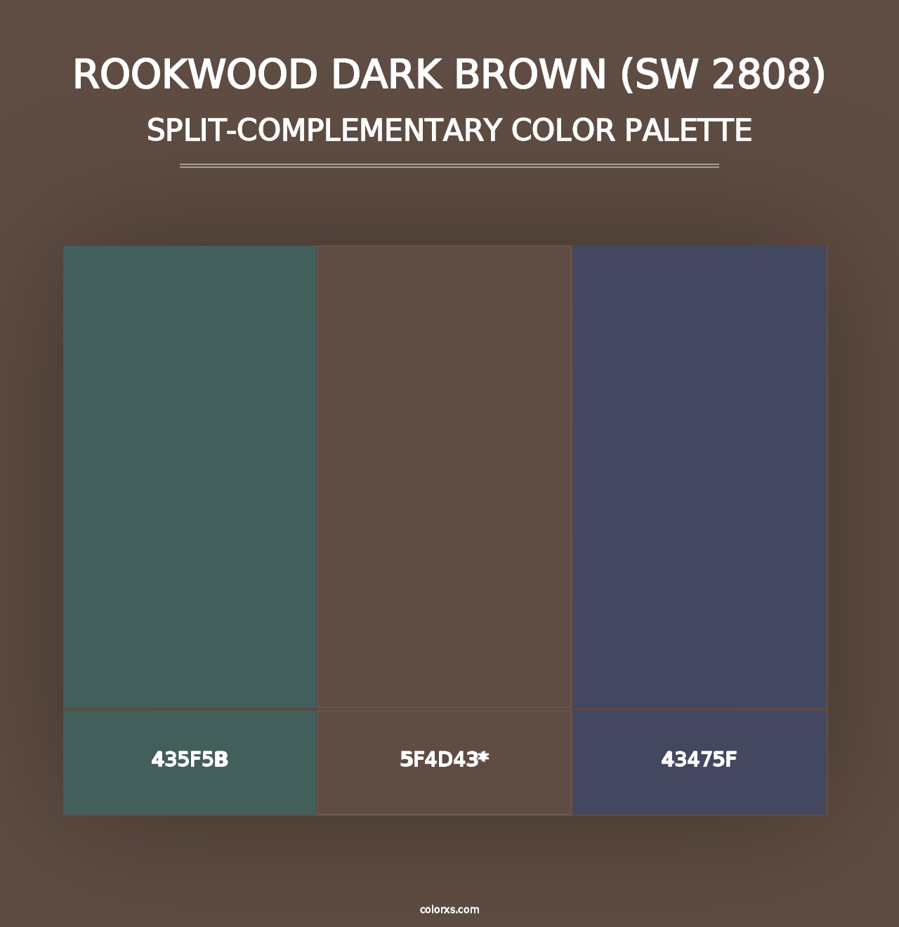 Rookwood Dark Brown (SW 2808) - Split-Complementary Color Palette