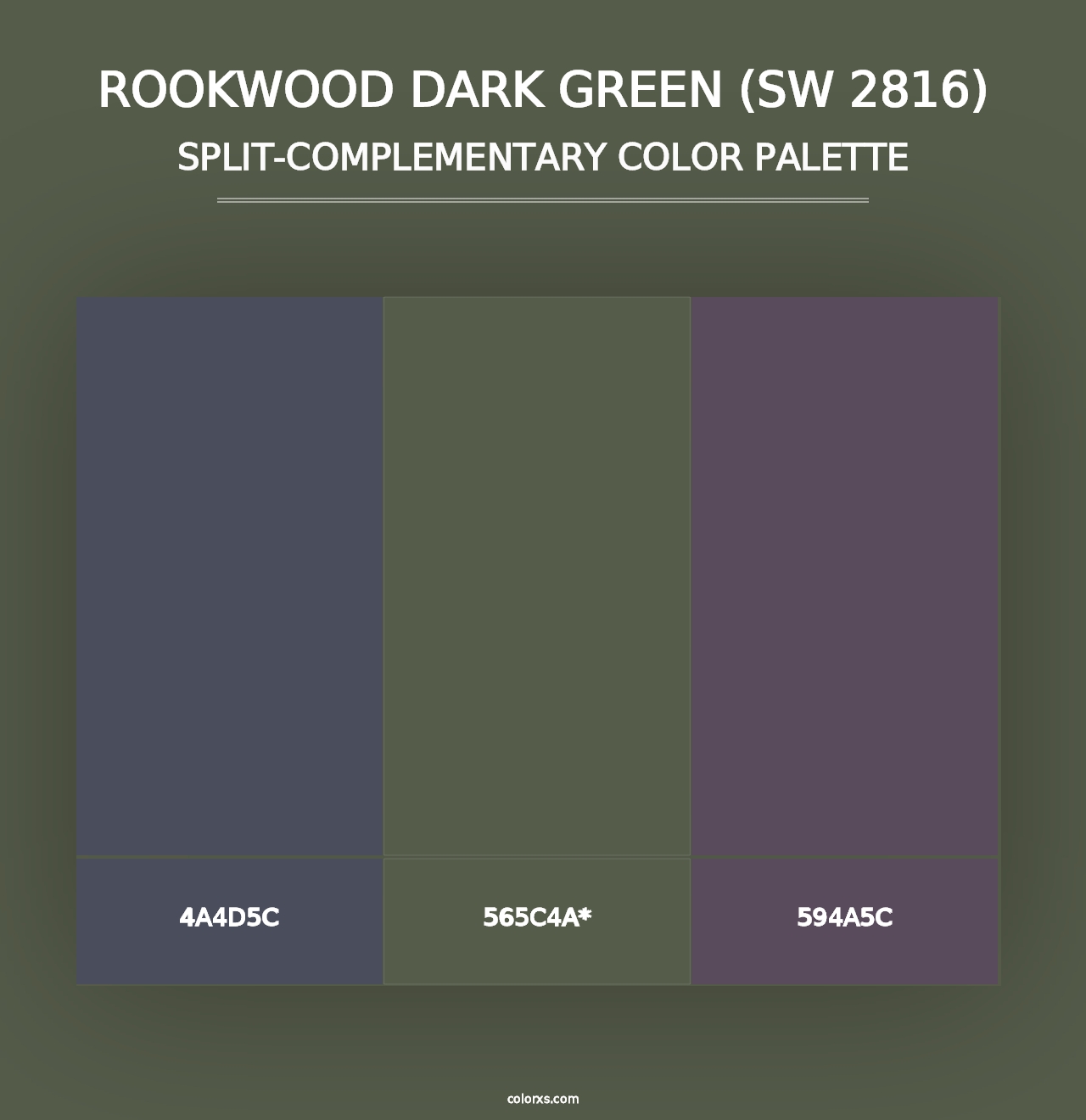 Rookwood Dark Green (SW 2816) - Split-Complementary Color Palette