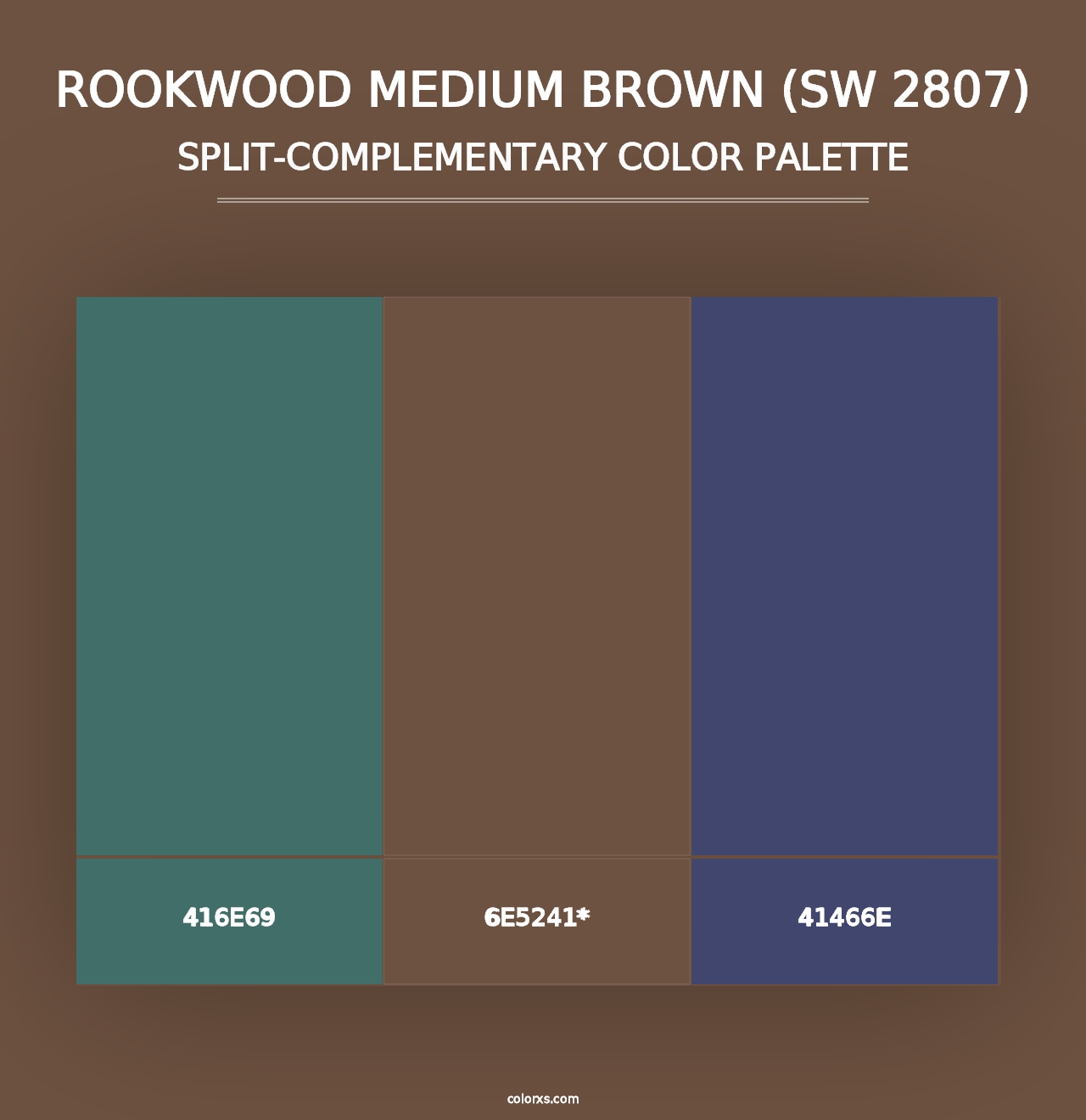 Rookwood Medium Brown (SW 2807) - Split-Complementary Color Palette