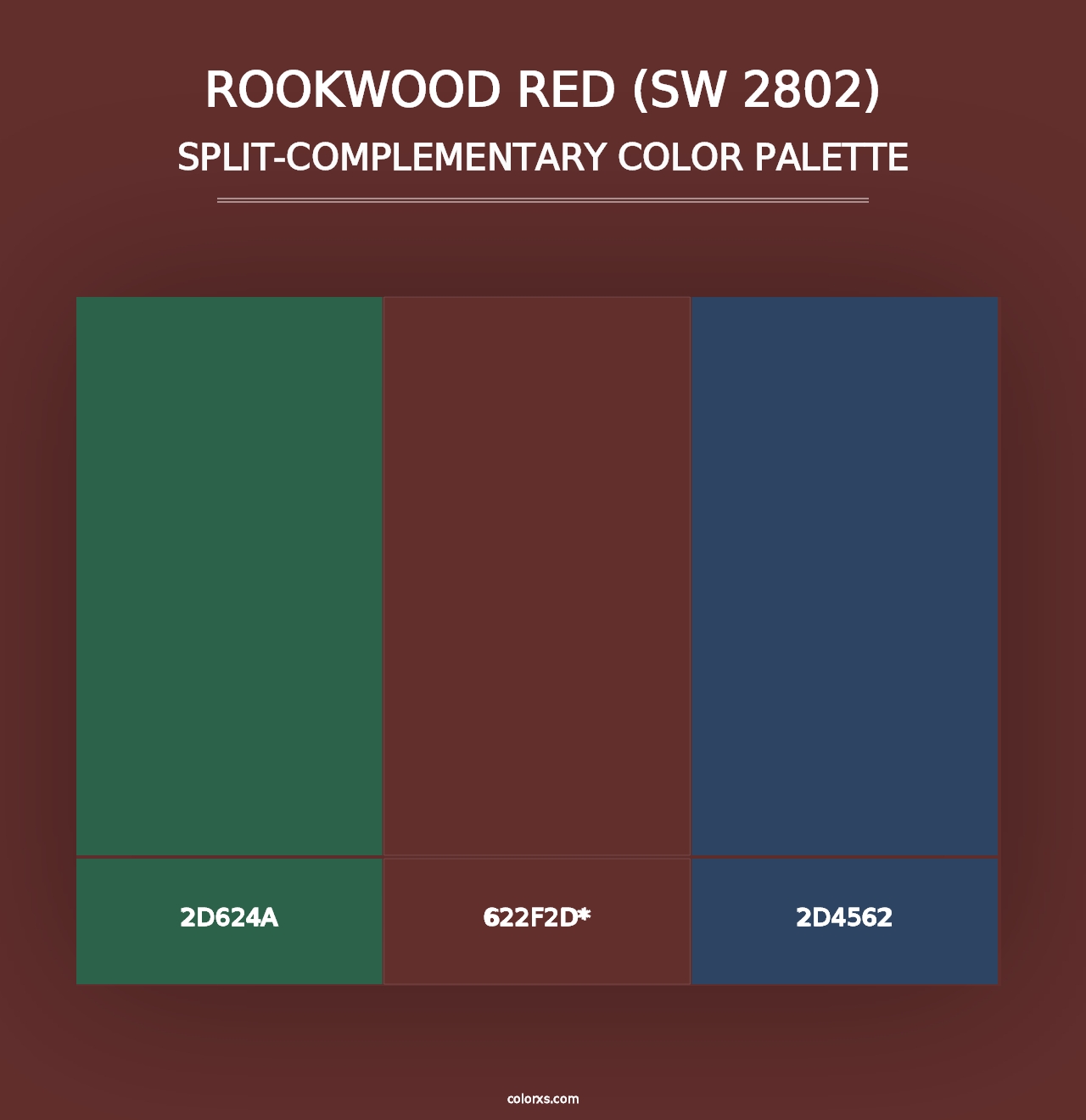 Rookwood Red (SW 2802) - Split-Complementary Color Palette