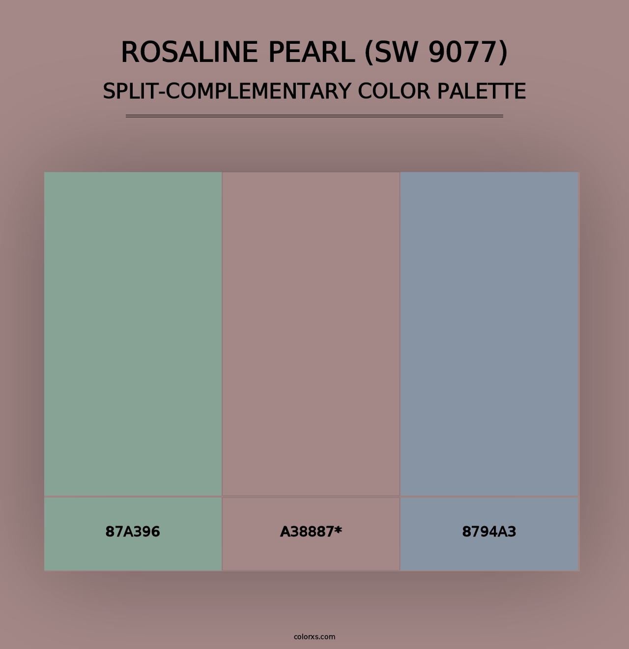 Rosaline Pearl (SW 9077) - Split-Complementary Color Palette