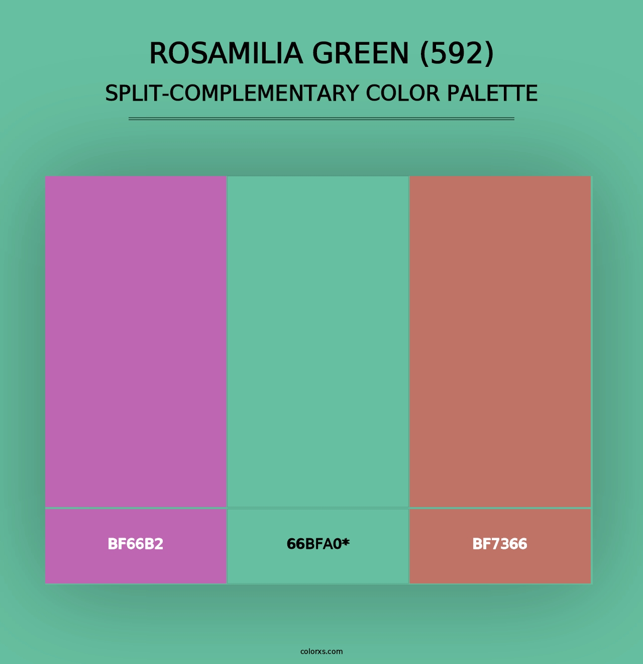 Rosamilia Green (592) - Split-Complementary Color Palette