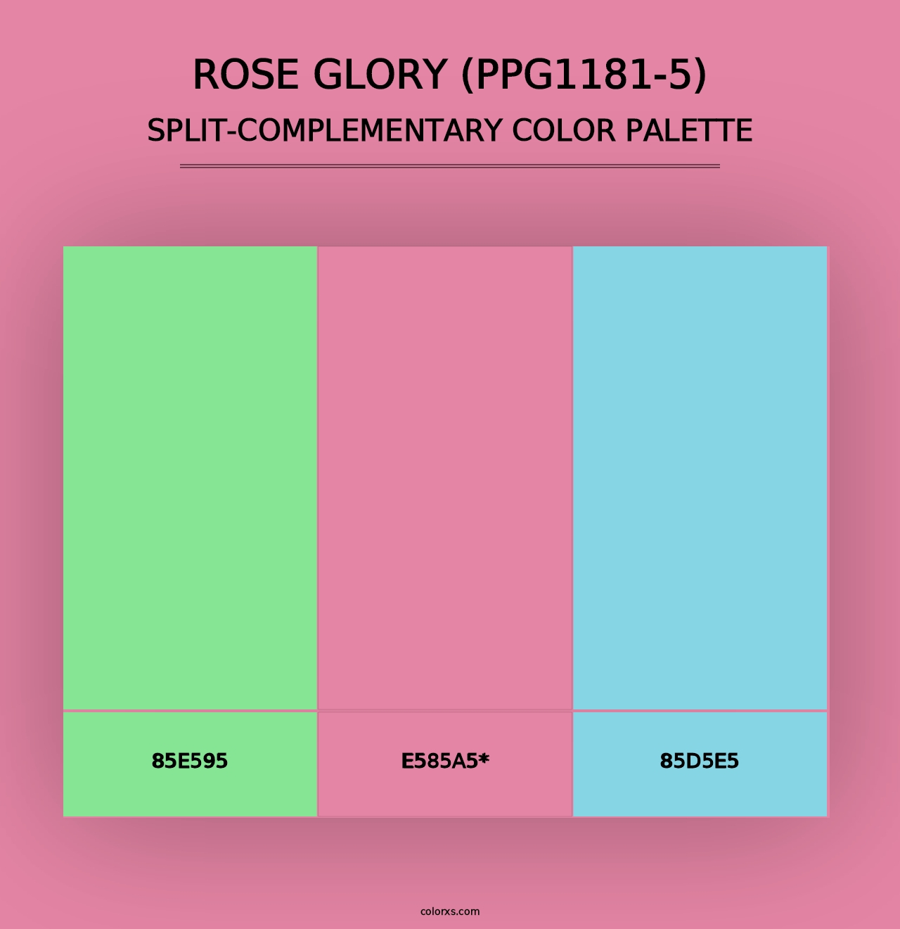 Rose Glory (PPG1181-5) - Split-Complementary Color Palette