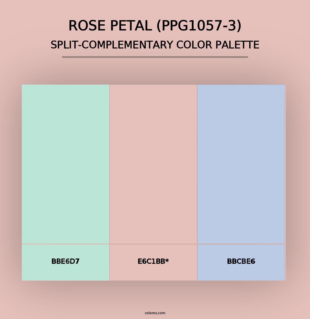 Rose Petal (PPG1057-3) - Split-Complementary Color Palette